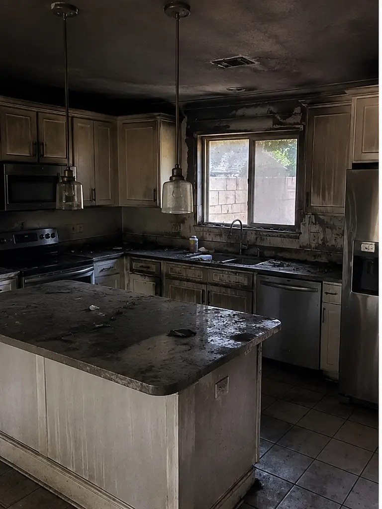 Fire Damage Restoration — before restoration